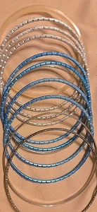 Lote de 12 Pulseras Brazalete Azul Plata Blanco - Imagen 1 de 5