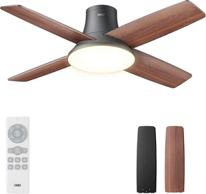 Ventilatore a Soffitto Silenzioso Con Luce LED, 112 Cm, Reversibile, 5CCT, 6 Vel - Foto 1 di 12
