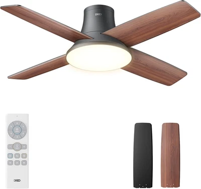Ventilatore a Soffitto Silenzioso Con Luce LED, 112 Cm, Reversibile, 5CCT, 6 Vel - Immagine 1 di 4