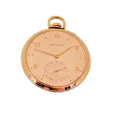 复古 Wittnauer 17 珠宝,10K 金色填充 12s 码怀表 — 第 1/4 张图片