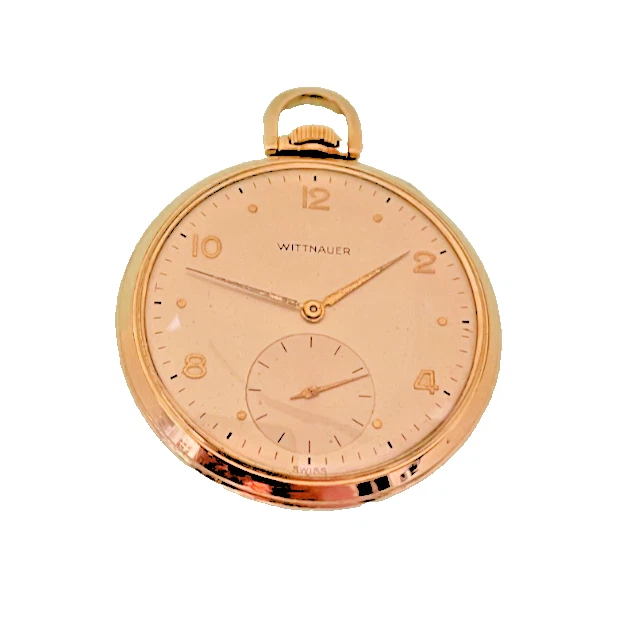 复古 Wittnauer 17 珠宝,10K 金色填充 12s 码怀表 — 第 1/4 张图片