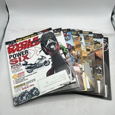 Cycle World Motorcycle Magazine 2011 Lot of 10 Issues Honda Suzukis Yamaha BMW - Image 1 of 4