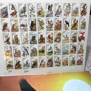 1987 mint US Wildlife 22 cent stamps sealed with book #827 sheet of 50 stamps - Picture 1 of 3