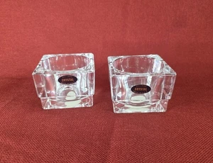 2 Kristall Teelichthalter Glasblock Würfel Klar Atemberaubend Quadratisch Modern Luxus - Bild 1 von 15