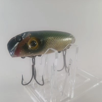 VTG South Bend Midge-Oreno Pressed Eye Bronze Hooks Wood Fishing Lure Mod# 968SF - Image 1 of 4