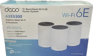 TP-Link Deco AXE5300 Wi-Fi 6E Tri-Band Whole-Home Mesh Wi-Fi System, 3-Pack Seal - Afbeelding 1 van 22
