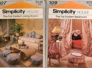 LOTE DE 2 PATRONES DE CASA SIMPLICIDAD 107 109 AÑOS 70 Lejano Oriente Dormitorio y Salón - Imagen 1 de 2