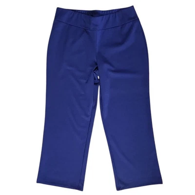 Pantalones Bob Mackie Mujer LP Grande Pequeño Azul Pull On Pontichine Pierna Recta Foto 1 de 4