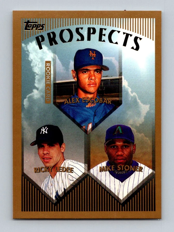 1999 Topps #206 Alex Escobar / Ricky Ledee / Mike Stoner PROS, RC sb12 - Image 1 of 2