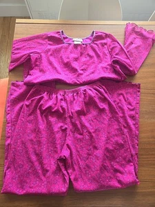 american Girl Paisley Print Fuschia Girls pajama Set size Large - Picture 1 of 4