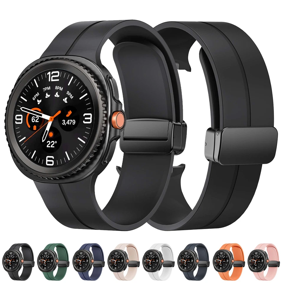 For Samsung Galaxy Watch 8 40mm/44mm 8 Classic 46mm Silicone Magnetic Strap Band - Image 1 of 4