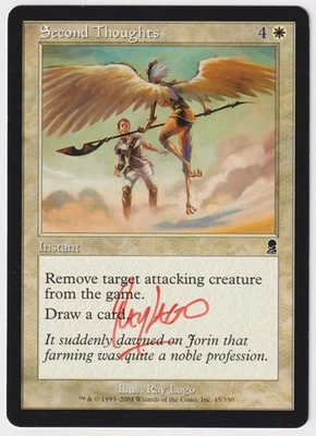 Signed Second Thoughts Proof MP Odyssey Artist Ray Lago 2001 WOTC MTG Magic AP! - Image 1 of 2