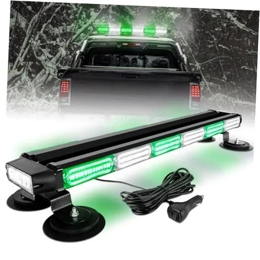  26inch 126 LED Rooftop Emergency Strobe Lights Bar Double Side Green/White - Image 1 of 4