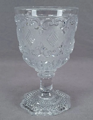 French Baccarat Pressed Flint Glass Diamond Sand Pattern Water Goblet Circa 1840 - Image 1 of 4