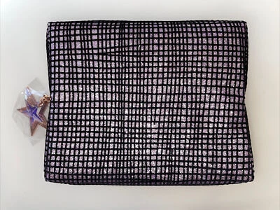 Bolsa de Maquillaje MAC COSMETICS Púrpura Negra Brillo Estrella 6 X 4-1/2 Foto 1 de 4