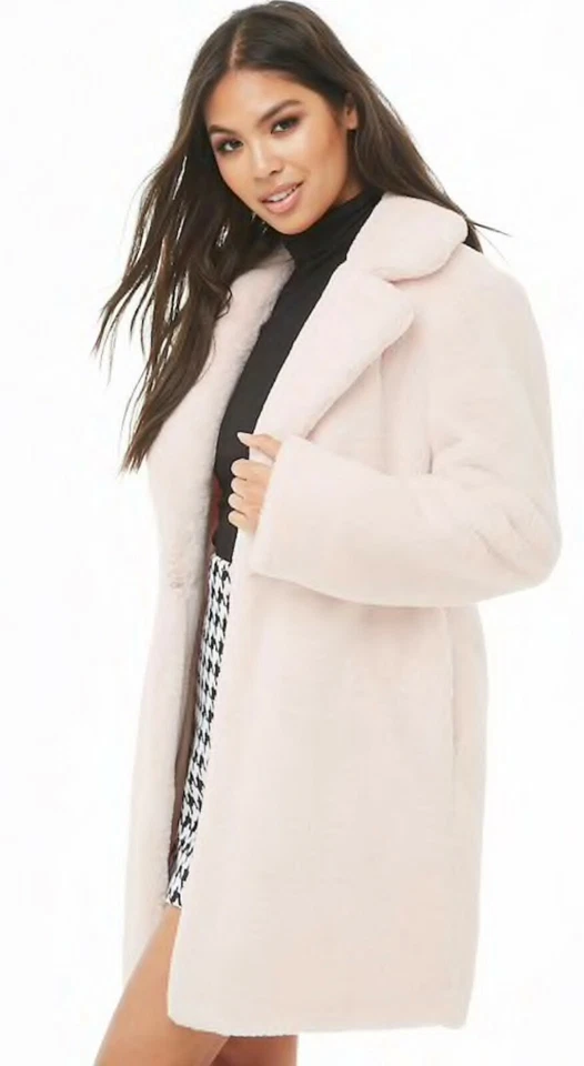 Abrigo Forever 21 Piel Sintética Rosa Rubor Grande L ¡NUEVO! Foto 1 de 4