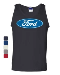 Licensed Ford Logo Tank Top Truck Mustang F150 Muscle Car Sleeveless - Picture 1 of 7
