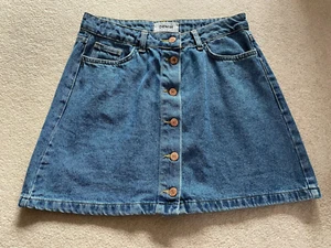 Blue Denim Skirt New Look Petite UK Size 12 Waist 30" /Length 15" - Picture 1 of 7