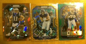 2020 PANINI PRIZM FOOTBALL CARDS RED CRACKED ICE ORANGE LAZER GREEN PRIZM Upick - Picture 1 of 7
