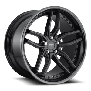 20x9 +35 F, 20x10.5 +35 R, Niche M194 Methos 5x120 Black Wheels (Set of 4) - Picture 1 of 3