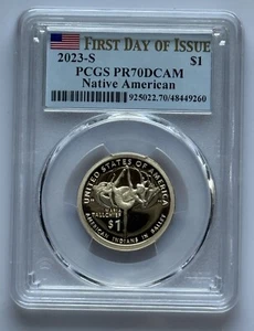 2023 S $1 Sacagawea Dollar PCGS PR70DCAM First Day of Issue - Picture 1 of 2