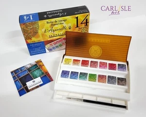 Juego de caja de viaje de 14 media bandeja acuarela Sennelier - Imagen 1 de 3