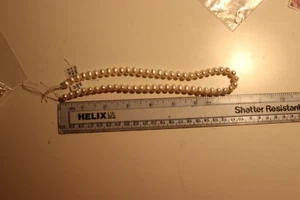 Jewelry White potato 6-13mm double-drilled 16" freshwater pearls dr5 - Picture 1 of 2