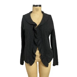 J. McLaughlin gray ruffled cashmere blend cardigan - Picture 1 of 10
