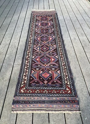 AFGHANI BALOUCH Deco! Hand Knotted Wool RUG • RUNNER • 2’ 2” x 8’ 6” Exceptional - Image 1 of 4