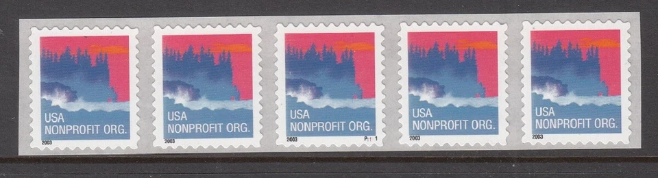 USA PNC SC# 3785 SEACOST 5c.NONPROFIT ORG.S.A.SPACE PL# P1111 - BLUE 1 OVER P - Image 1 of 1