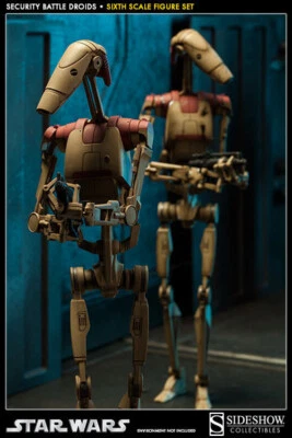 SIDESHOW STAR WARS SECURITY BATTLE DROID 2 PACK 12" 1/6 FIGURE 2014 NEW *US* - Image 1 of 4