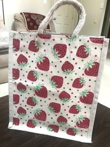 Jute Eco friendly Reusable Tote bag with Zipper -Travel, shopping, Casual, Work  - Picture 1 of 5