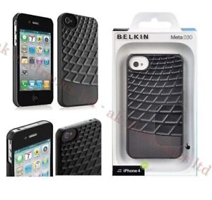  POST SET 4 Belkin Polycarbonat Schutzhülle Rückseite Abdeckung Schwarz für iPhone 4 4S