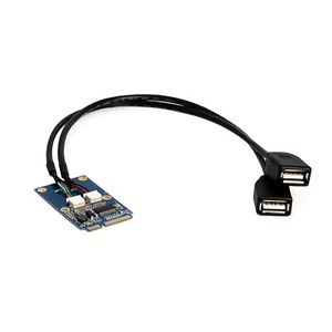 1Pack Mini PCI-E PCI Express to 5 Pin Dual USB 2.0 Adapter Riser Card Extender x - Afbeelding 1 van 9