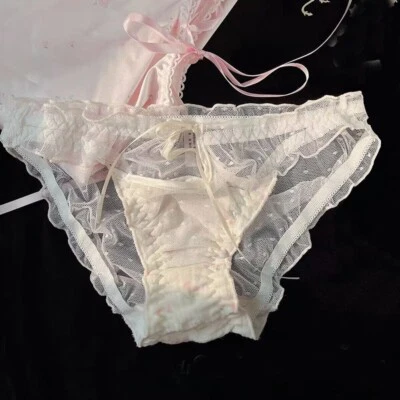 Bragas transparentes japonesas Lolita niñas calzoncillos dulces estudiantes ropa interior Foto 1 de 4