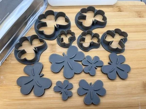 3 Leafed Clover Shaped Cutter Set with Basic Pattern Inserts, Set of 6 sizes - Picture 1 of 3