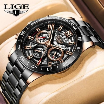2025 Men Luxury Watches Quartz Watch Date Chronograph Waterproof Wristwatch Gift - image 1 of 4