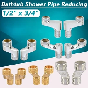 Male Tap Reducer 1/2" x 3/4" BSP Bath Shower Pipe Reduction Dog Legs Eccentric - Picture 1 of 17