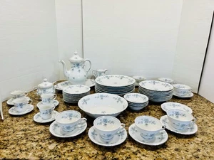 Vintage 58 Pc Unused Winterling Bavarian Germany China Set White Blue Floral MC - Picture 1 of 24