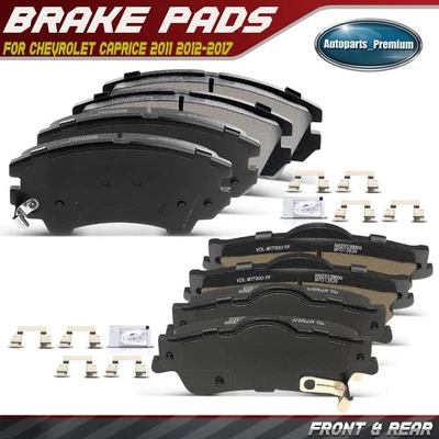 8x Pastillas de freno delanteras y traseras de cerámica con herrajes para Chevrolet Caprice 2011-2017 Foto 1 de 4