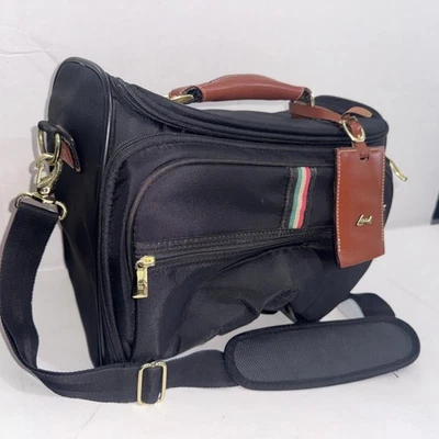 Maleta de mano vintage negra Lark mini bolsa de viaje 7" 14" 11" Foto 1 de 4