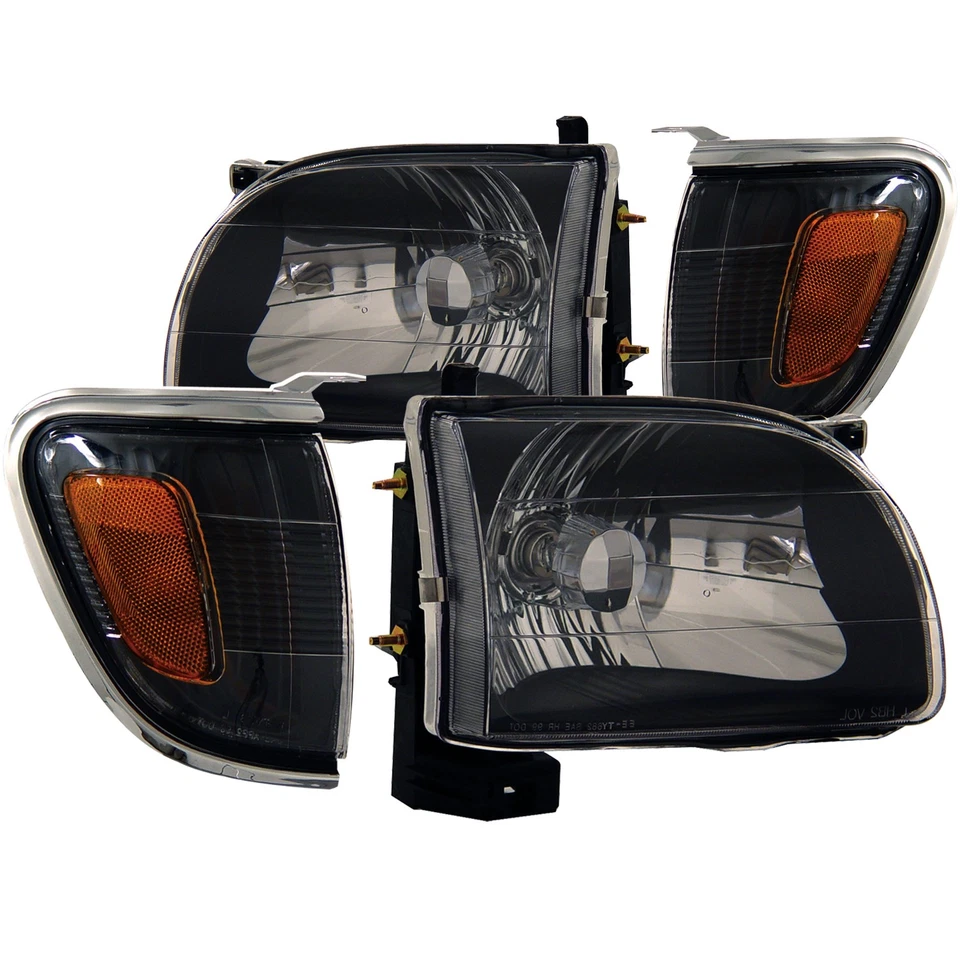Faros de cristal negros ANZO para Toyota Tacoma 2001-2004 Foto 1 de 4