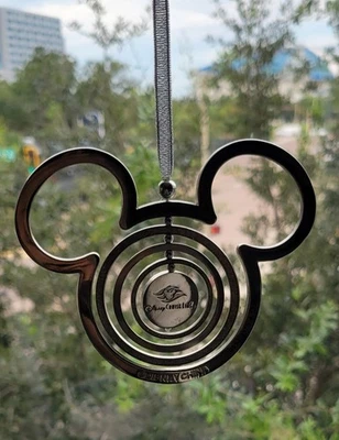 Disney Mickey Mouse Cruise Line. Spinner Ornament Silver & Glitter Disney World - Image 1 of 3