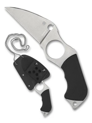 Spyderco Swick 6 Small Fixed Blade Knife FB14P6 LC200N PlainEdge Blade Black G10 - Image 1 of 3