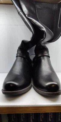 Botas informales negras para mujer Propet Tasha WFX095L parte superior de cuero, talla 8-1/2 ancho X Foto 1 de 4