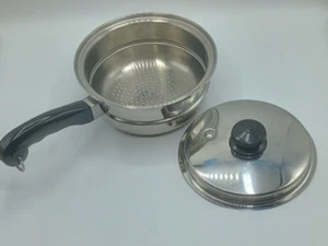 Vintage Saladmaster Töpfe Pfannen 2 Stück Dampfgarer und passender Deckel Ersatz LESEN - Bild 1 von 12