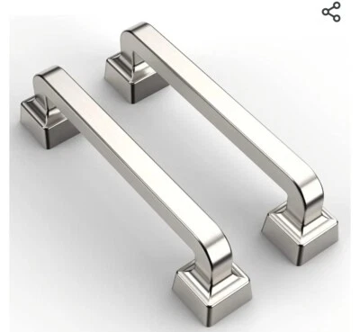 2  Brushed Satin Nickel Silver 4.5" Kitchen Cabinet Handle Drawer Pulls 96mm CTC - Imagem 1 de 4