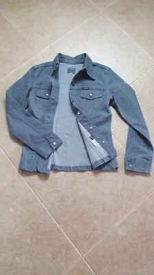 Jaqueta jeans feminina rara vintage Gianni Versace clássica V2 tamanho M cinza - Imagem 1 de 4