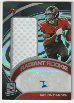 2021 Spectra Radiant Signatures /99 Jaelon Darden RPA Rookie Patch Auto RC - Image 1 of 2