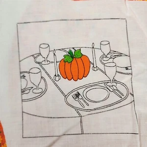 Centro de mesa de calabaza navideña vintage de tela Cranston de los años 70-80 - 13" - Imagen 1 de 9